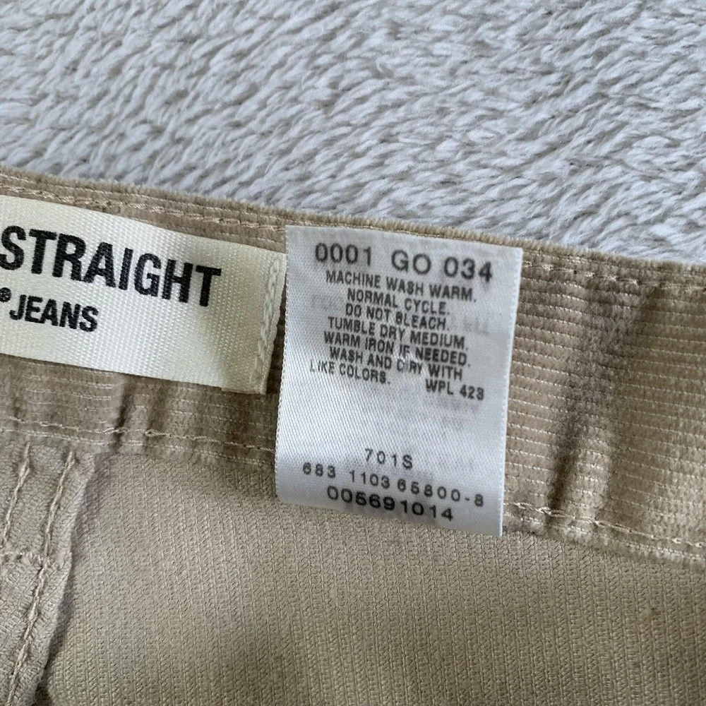 Vintage Levis 569 Jeans Mens 36x34 Beige Loose Straight Corduroy‎ Pants Cords